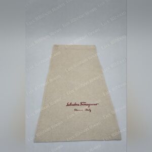 SALVATORE FERRAGAMO Dust Bag 13.75x9 Natural Canvas Florence Italy EUC